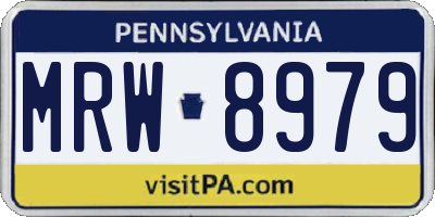 PA license plate MRW8979
