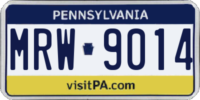PA license plate MRW9014