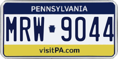 PA license plate MRW9044
