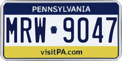 PA license plate MRW9047
