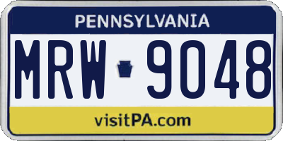 PA license plate MRW9048