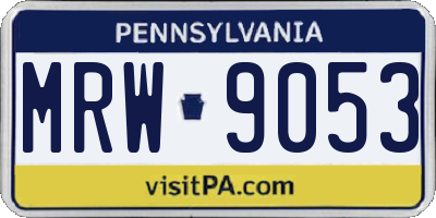 PA license plate MRW9053