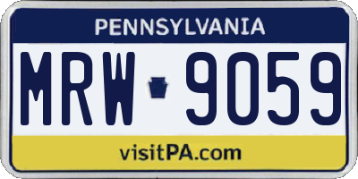 PA license plate MRW9059