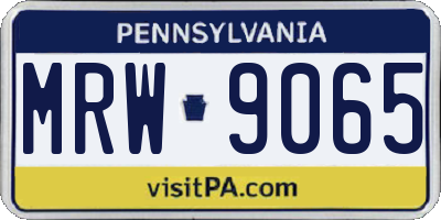PA license plate MRW9065