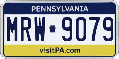 PA license plate MRW9079