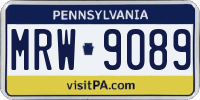PA license plate MRW9089