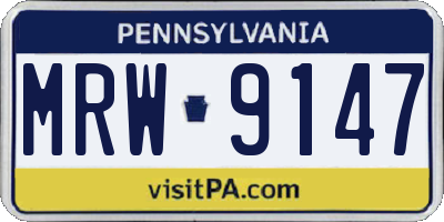 PA license plate MRW9147