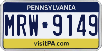 PA license plate MRW9149