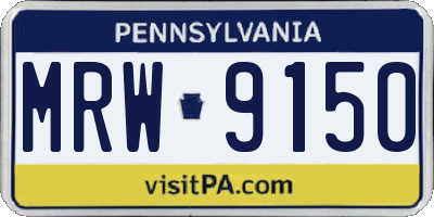 PA license plate MRW9150