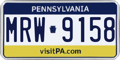 PA license plate MRW9158