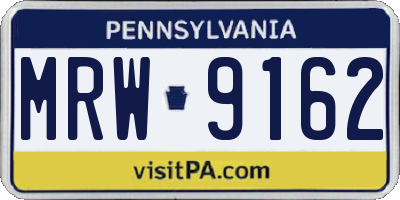 PA license plate MRW9162