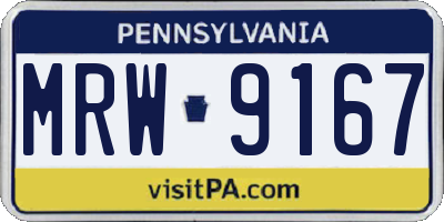 PA license plate MRW9167
