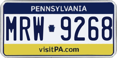PA license plate MRW9268