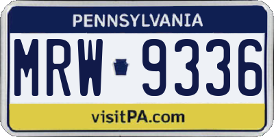 PA license plate MRW9336