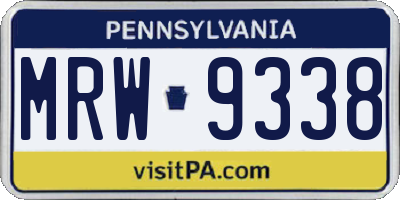 PA license plate MRW9338