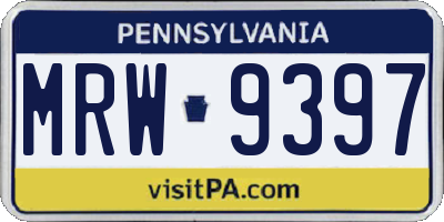 PA license plate MRW9397