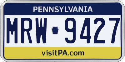 PA license plate MRW9427
