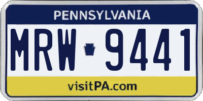 PA license plate MRW9441