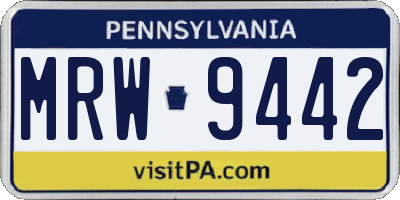 PA license plate MRW9442