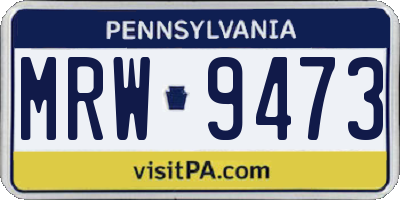 PA license plate MRW9473
