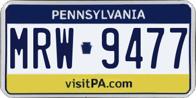 PA license plate MRW9477