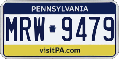 PA license plate MRW9479