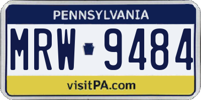 PA license plate MRW9484