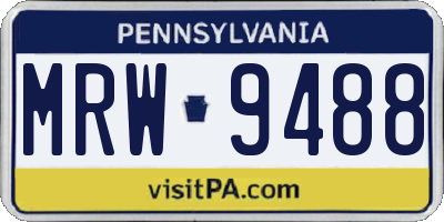 PA license plate MRW9488