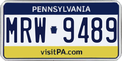 PA license plate MRW9489