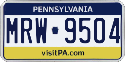PA license plate MRW9504