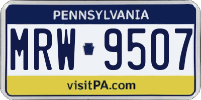 PA license plate MRW9507