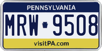 PA license plate MRW9508