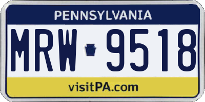 PA license plate MRW9518