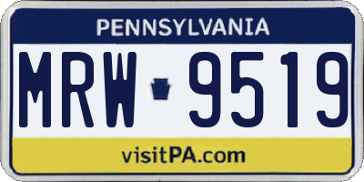 PA license plate MRW9519
