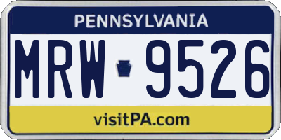 PA license plate MRW9526