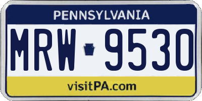 PA license plate MRW9530