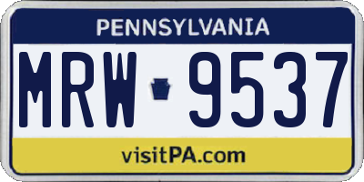 PA license plate MRW9537