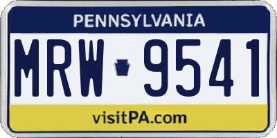PA license plate MRW9541