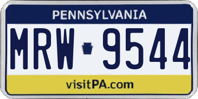 PA license plate MRW9544