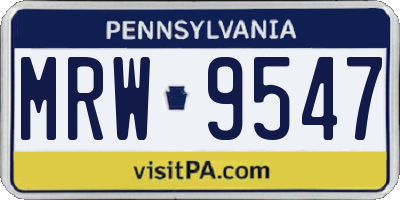 PA license plate MRW9547