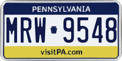 PA license plate MRW9548