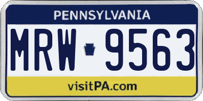 PA license plate MRW9563