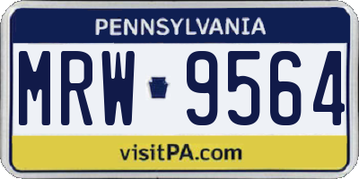 PA license plate MRW9564