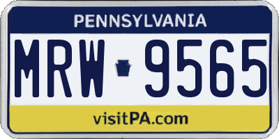 PA license plate MRW9565