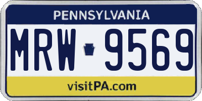 PA license plate MRW9569