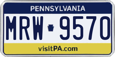 PA license plate MRW9570