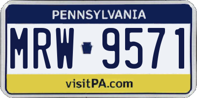 PA license plate MRW9571