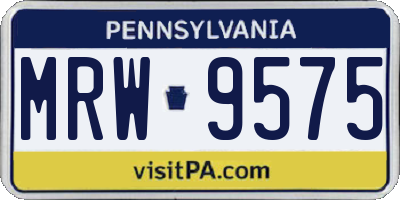 PA license plate MRW9575