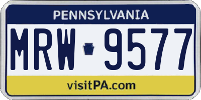 PA license plate MRW9577