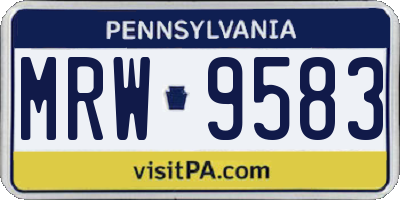 PA license plate MRW9583